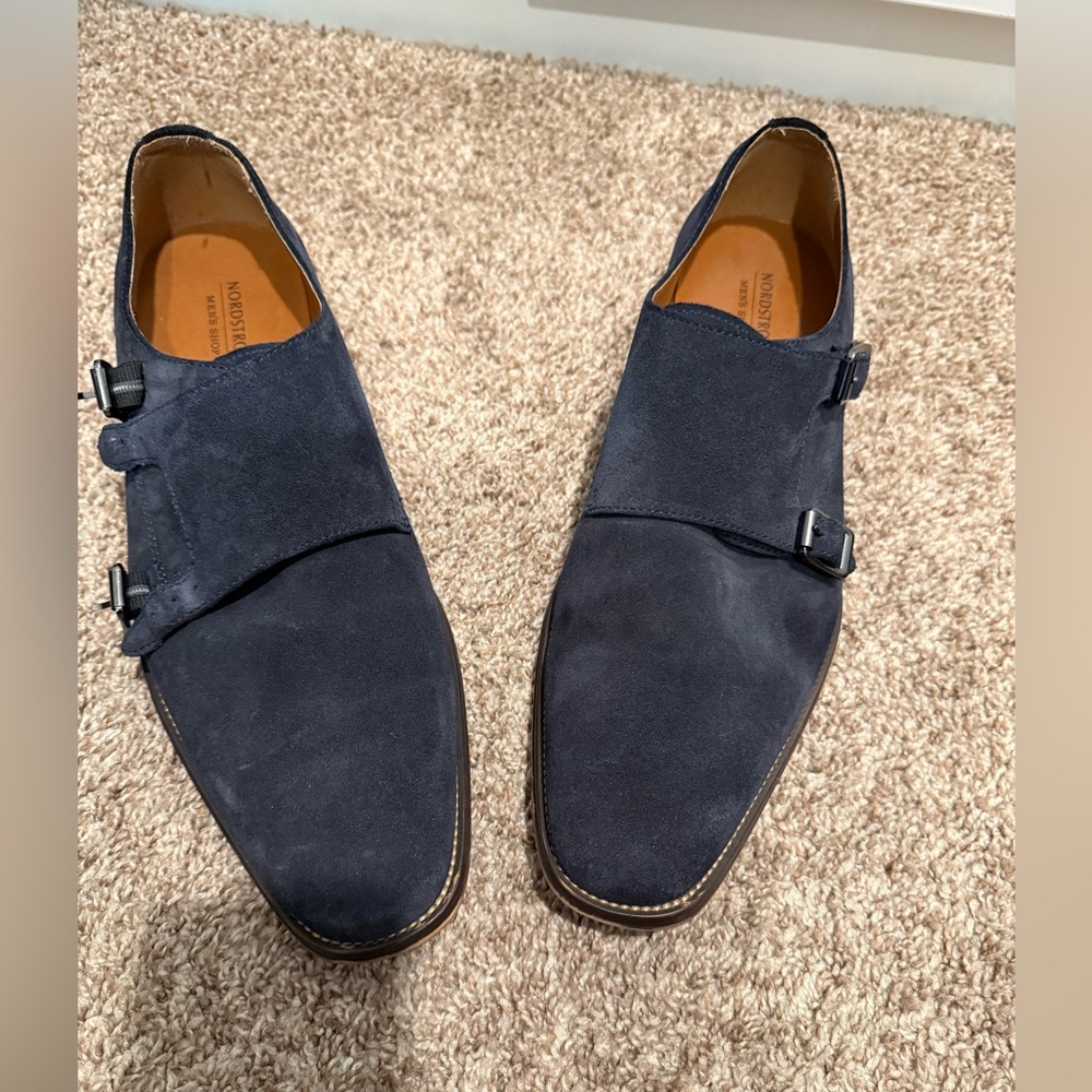 Nordstrom Men's Dark Blue Suede Loafers